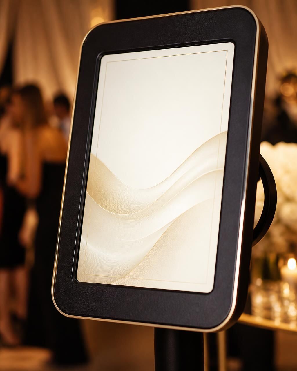 Photo booth welcome screen customized for a Houston celebration